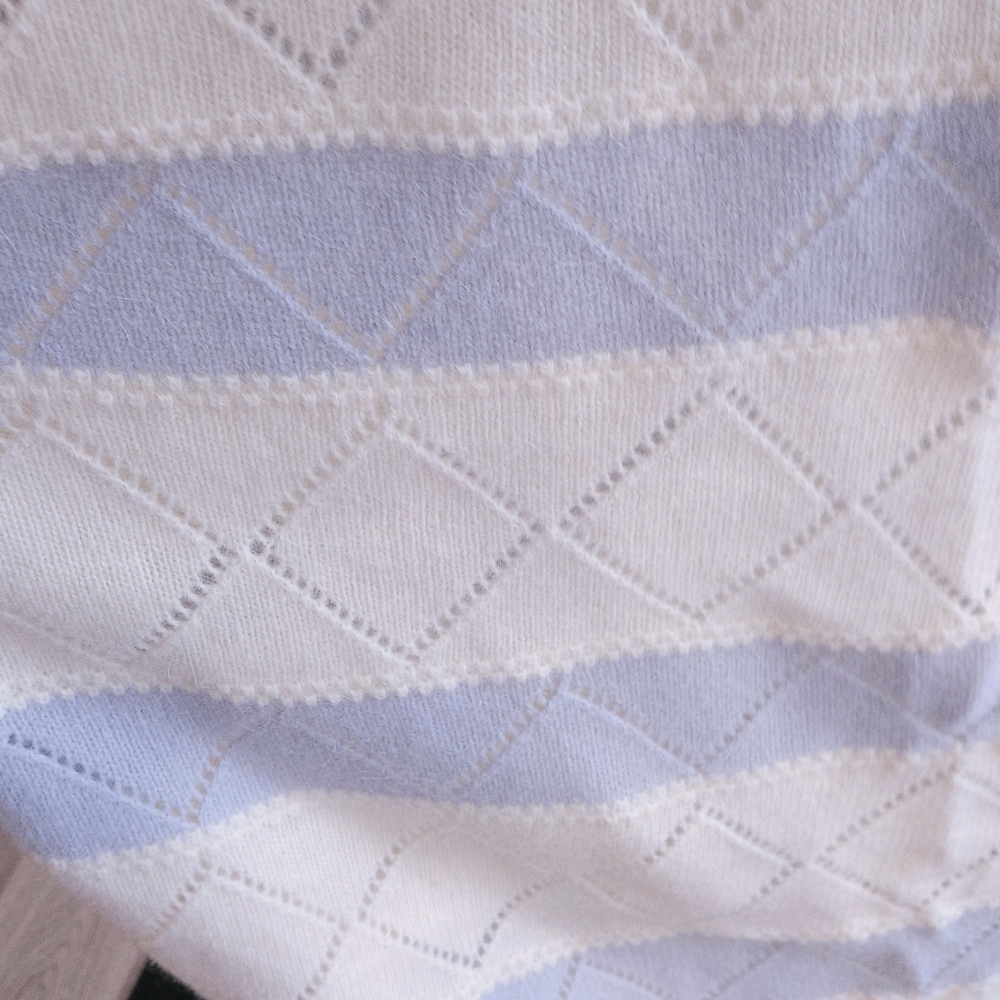 Dior NWT Vintage Knitted Wool Rabbit Hair Skirt A-Line Gray Striped Size Large - Picture 11 of 16